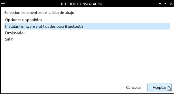 Instalar firmware y utilidades bluetooth en Quirinux