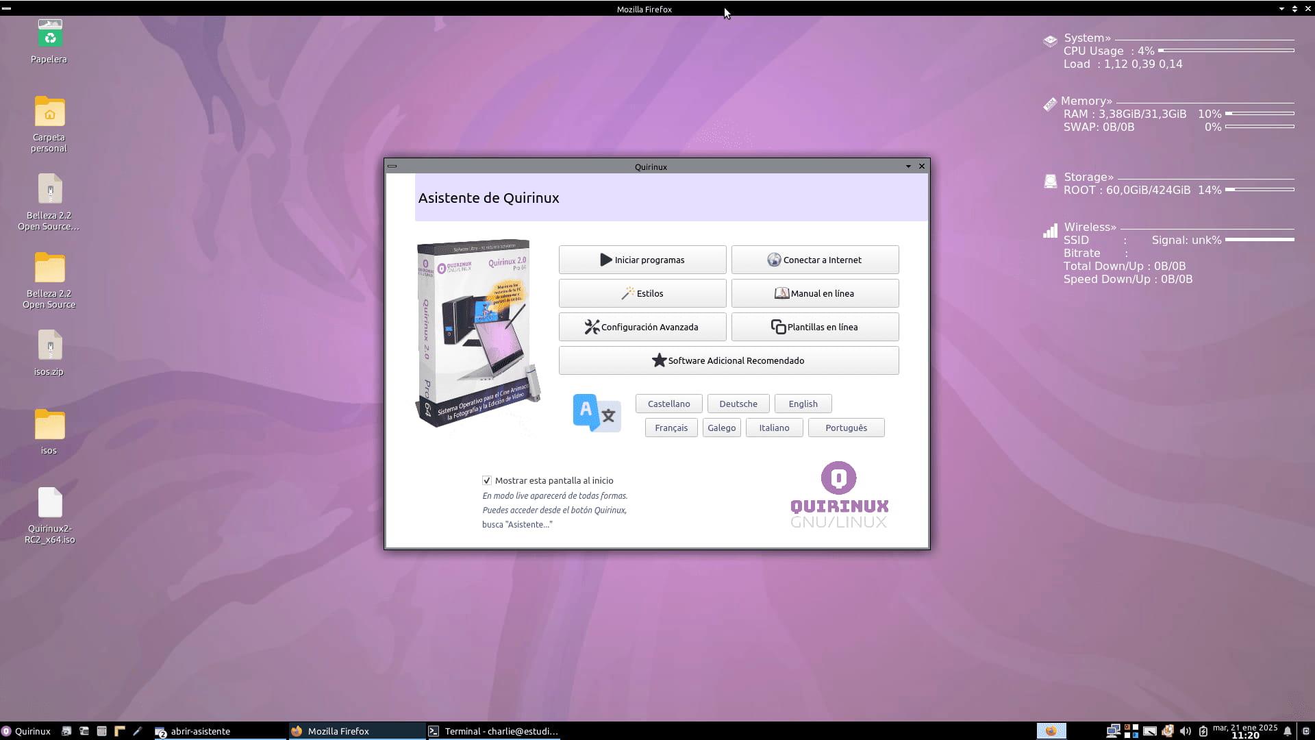 inicio fallido firefox quirinux