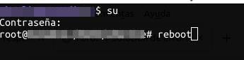 Comando reboot en linux